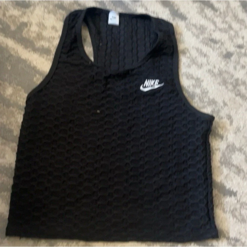 Nike Textured Racerback Tank Top Black S/M Athletic Workout Gym